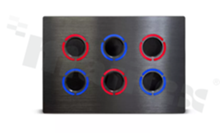 Panel piezoelektryczny SHIPSHAPE; 2x3 pozycji; aluminiowy front; rozwiązanie przeznaczone do pełnej personalizacji produktu.