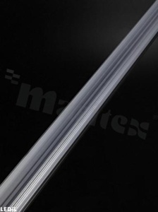 Soczewka do diod LED high power; kąt rozsyłu: asymetryczny; ilość diod: optyka liniowa; rozmiar: 40x3000mm; wysokość: 8.8mm; rodzaj materiału: PMMA