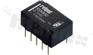 Przekaźnik elektromagnetyczny; prąd znamionowy 2A; napięcie cewki 12VDC; podwójne styki przełączne (2P); moc cewki 140mW; 2A/30VDC; 0;5A/125VAC