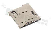 Micro SIM card holder; 6-contacts + card detecd switch; SMD; with ejector PUSH/PUSH type