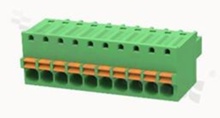 Pluggable terminal block; 2.50mm pitch; 10-ways; female; for wire 1.50mm2(20AWG); wire insertion direction same as plug-in direction; p.bronze contacts; spring clamp; brass cage; UL 150/4A TUV 250/5A