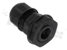 Cable gland PG7; nylon; PG7 3.5-6.5mm; black; with lock nut