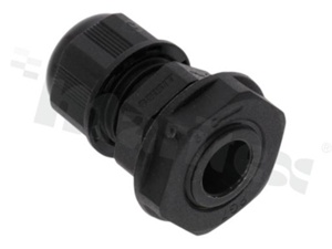 Cable gland PG7; nylon; PG7 3.5-6.5mm; black; with lock nut