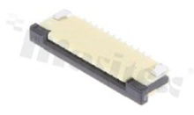 ZIF connector for FFC/FPC; pitch 1.00mm; 12-contacts; SMD; side entry; downside contacts