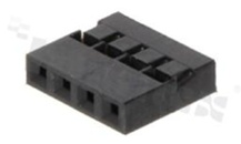 Korpus listwy; w rastrze 2.00mm; 1x4 styków; montaż: do przewodów; żeńska; jednorzędowe