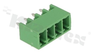 Listwa zaciskowa rozłączalna; w rastrze 3.81mm; 4-torowa; męska; pionowa; zabudowana; UL 300V/10A; TUV:300V/10.5A
