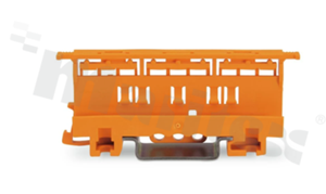 Adapter; do złączek 4mm2; montaż śrubowy na szynie TS 35; pomarańczowy