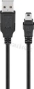 USB cable standard USB2.0, A male->mini-B5P male, black, 3.0m, RoHS