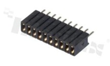 Listwa stykowa do PCB; w rastrze 1.27mm; 1x5 styków; montaż: THT; żeńska; prosta; jednorzędowe