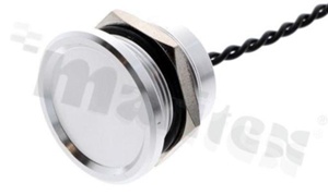 Piezoelectric switch; monostable; 22mm; cable; blue alluminium; IP68.