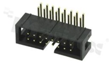 Full shrouded header for PCB; pitch 2.54mm; 16-contacts; THT; male; side entry