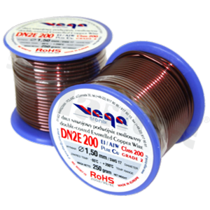 Insulated winding wire; with two layers of enamel insulation; diameter 1.50mm; SWG 17; -65+200 deg.C; 15m; 250g.