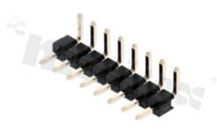 Listwa stykowa do PCB; w rastrze 2.54mm 1x8 styków; montaż THT; męska; kątowa; jednorzędowa