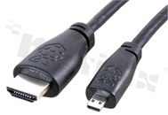 Kabel HDMI; micro-HDMI D męski - HDMI A męski; standard: HDMI 2.0; długość: 1m; kolor: czarny; styki: niklowane; obsługa: 4K/UHD