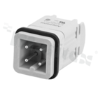 Wkład męski Heavy-Mate seria A; 4-stykowy(3+PE); rozmiar: A3/4; 18A; 400V; kabel 0.25-2.5mm2; styki srebrzone; skręcane