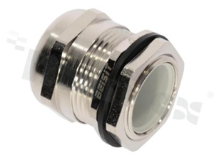 Cabel gland M25; Nickel-plated Brass; M25x1.5 9-16mm; Flat O-ring; with lock nut; for wrench 30