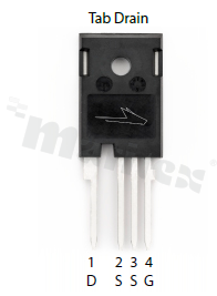 Tranzystor N-MOSFET SiC; unipolarny; 1700V; 30mOhm; 74A; 427W; -40+175 st.C; THT; TO-247-4