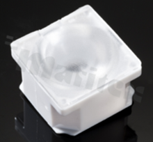 Lens for LED high power; angle: 20 to 39 degrees FWHM; Number of LEDs: 1; Dimensions: 22x22mm; Height: 13.1mm; meterial: PMMA; PC; Fastening: tape; pin