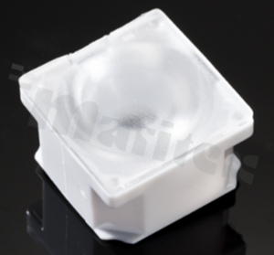 Lens for LED high power; angle: 20 to 39 degrees FWHM; Number of LEDs: 1; Dimensions: 22x22mm; Height: 13.1mm; meterial: PMMA; PC; Fastening: tape; pin