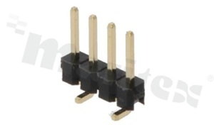 Listwa stykowa do PCB; w rastrze 2.54mm; 1x4 styków; montaż: SMD; męska; prosta; jednorzędowe; z uchwytem pick&place