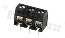 PCB terminal block; pitch 5.00mm; 3-ways; vertical; wire range 1.5mm2 (AWG 22-14); with screws for a flat screwdriver; brass cage; black color; UL 300V/10A,TUV 250V/15A