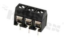 PCB terminal block; pitch 5.00mm; 3-ways; vertical; wire range 1.5mm2 (AWG 22-14); with screws for a flat screwdriver; brass cage; black color; UL 300V/10A,TUV 250V/15A