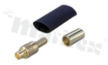 Złącze MMCX; męskie; proste; 50 Ohm; pin złocony Au 30u"; zaciskane na kablu RG174; narzędzie zaciskające N-HT-801V lub N-HT336J (hex size 0.128")