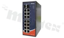 Switch przemysłowy niezarządzalny; 14 portów 10/100Base-T(X) RJ45; 2 porty 100Base-FX SFP; temp. pracy -40+70 st.C; zasilanie redundantne 12...48VDC; montaż na szynie DIN