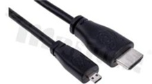 Kabel HDMI; micro-HDMI D męski - HDMI A męski; standard: HDMI 2.0; długość: 2m; kolor: czarny; styki: niklowane; obsługa: 4K/UHD