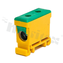 Din rail terminal block; through; 2-terminal for wire 2,5-16mm2;1 -track; screw-type;yellow-green