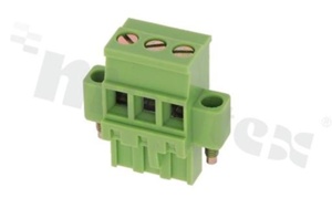 Listwa zaciskowa rozłączalna; w rastrze 5.00mm; 3-torowa; żeńska; na przewód 2.5mm2; z zaczepem śrubowym; styki z fosforobrązu; mosiężna klatka przewodu; UL 250V/12A