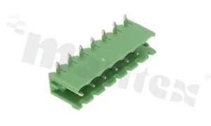 Pluggable terminal block; pitch 5.00mm; 7-ways; male; R/A pin header; opened type; UL 300V/16A; TUV:320V/20A