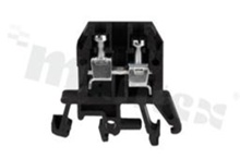 Installation terminal block; 1-level; 2-contacts; for wire 0,5-4,0mm2; screw terminal; black; Din rail; 1000V/32A