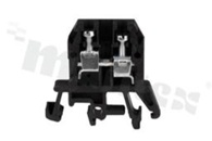 Installation terminal block; 1-level; 2-contacts; for wire 0,5-4,0mm2; screw terminal; black; Din rail; 1000V/32A