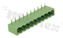 Listwa zaciskowa rozłączalna; w rastrze 5.08mm; 10-torowa; męska; kątowa; zabudowana; UL 300V/8A; TUV:250V/7A