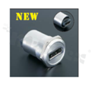 HDMI socket; female; mounting hole 22mm; connection with HDMI female plug; silver; aluminum alloy.