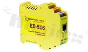 Ethernet to 8 Digital Inputs and 8 Digital Outputs + RS485; supply 5-30V DC; operating temperature -30+80 deg.C; DIN rail