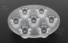 Lens for LED high power; angle: 85 degrees ; Number of LEDs: 7; Dimensions: round 67mm; Height: 13.4mm; material: PMMA; PC; Fastening: screw