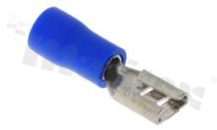 Konektor płaski; żeński; 4.8mm; 0.5mm; na przewód: 1.5-2.5mm2; mosiężny; cynowany; izolowany PVC; Imax = 15A