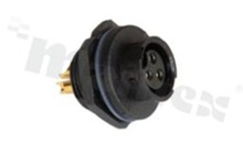 Socket BB series; 2 pins; female; straight; I= 10A; rated voltage: 250V; rear side nut; wire range: 4.5-6.5mm2; 2 point lock bayonet; IP67