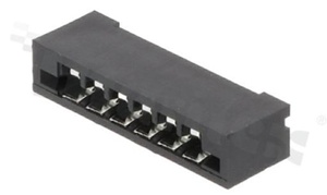 Złącze Non-ZIF do PCB; w rastrze 2.54mm; 6-stykowe; montaż: THT; pionowe