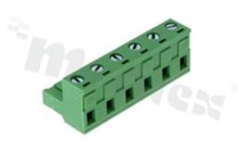 Pluggable terminal block; 7.50mm pitch; 6-ways; female; for wire 2.50mm2(28-12AWG); wire insertion direction same as plug-in direction; p.bronze contacts; brass cage; UL 300V/15A TUV 400V/20A