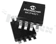 Przetworniki cyfrowo-analogowe – DAC; MICROCHIP; MCP4921T-E/MS; SPI, Serial; 2.7 V - 5.5 V; 1; 12