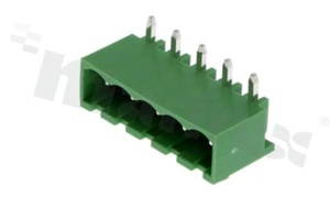 Listwa zaciskowa rozłączalna; w rastrze 5.00mm; 5-torowa; męska; kątowa; zabudowana; UL 300V/8A; TUV:250V/7A