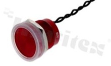Piezoelectric switch; monostable; 19mm; cable; red aluminium; IP69K.