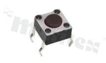 Przełącznik Tact Switch; THT; wymiary korpusu 6.0x6.0; h=4.3mm; pionowy; o sile nacisku 160gf; przycisk okrągły