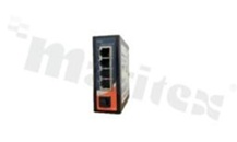 Switch przemysłowy niezarządzalny; 4 porty 10/100Base-T(X) RJ45; 1 port 100Base-FX SFP; temperatura pracy: -10+60C; zasilanie: 9.6V-60V DC; montaż na szynie DIN