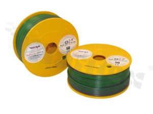 Przewód pojedynczy LGY/H05V-K; z wielodrutową miedzianą żyłą; zielony/fioletowy; przekrój 2.50mm2; AWG 14; 500V; -40+105 st.C; 50m.
