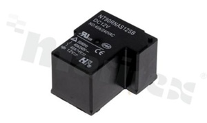 Electromagnetic relay; contact rating current 30A; coil voltage 12VDC; make contact (1A); 30A/30VDC; 30A/250VAC; without pin 6