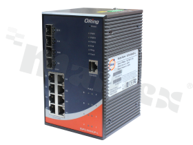Managed Gigabit PoE Ethernet switch with 8x10/100/1000Base-T(X) P.S.E. ports and 4x100/1000Base-X SFP; operating temperature -40+75 deg.C; supply 50..57V DC; DIN; Lite